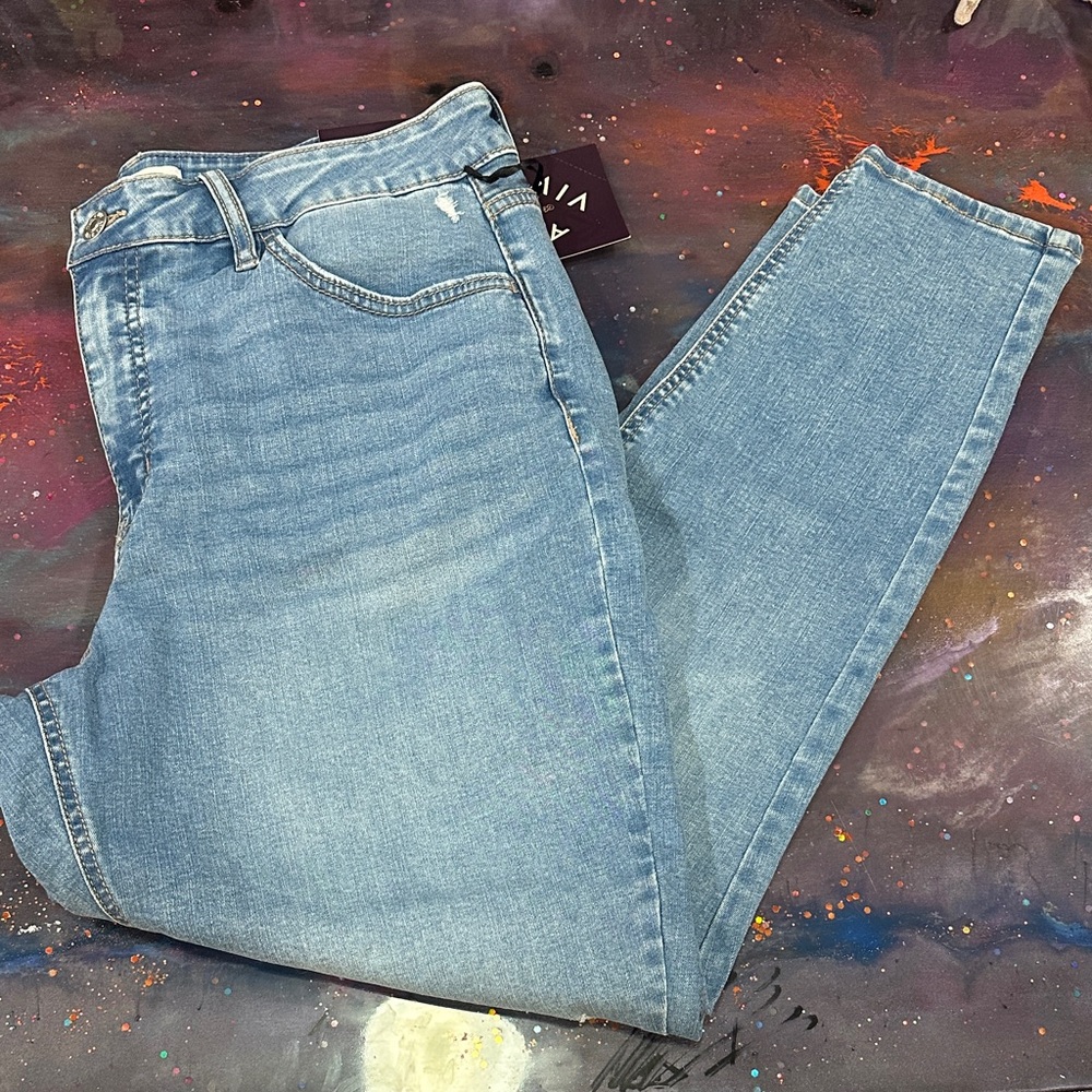 Ava & Viv Skinny High Rise Classic Blue Jeans